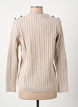 Pull coupe cintrée manches longues beige I.ODENA femme