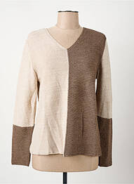 Pull coupe cintrée manches longues beige I.ODENA femme