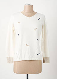 Pull coupe cintrée manches longues blanc I.ODENA femme