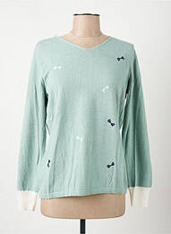 Pull coupe cintrée manches longues vert I.ODENA femme