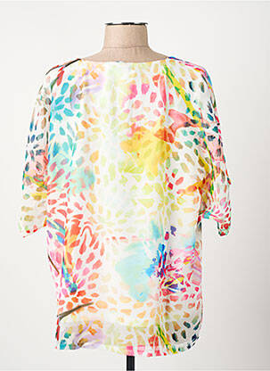 Blouse tissage popeline manches courtes blanc I.ODENA femme