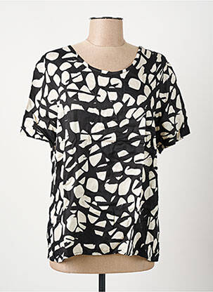 Top imprimé fantaisie manches courtes noir GRIFFON femme