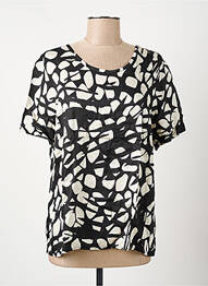 Top imprimé fantaisie manches courtes noir GRIFFON femme