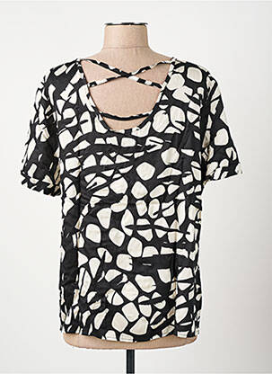 Top imprimé fantaisie manches courtes noir GRIFFON femme