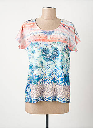 T-shirt imprimé fantaisie manches courtes orange GUY DUBOUIS femme
