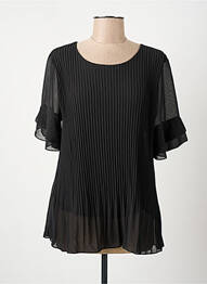 Top manches courtes manches courtes noir COULEURS DU TEMPS femme