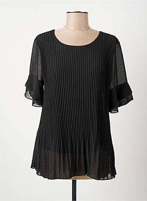 Top manches courtes manches courtes noir COULEURS DU TEMPS femme