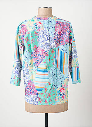 Chemisier coupe cintrée manches 3/4 bleu I.ODENA femme