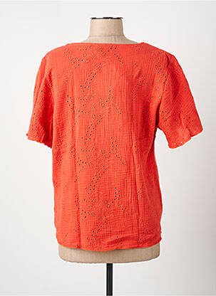 T-shirt coupe cintrée manches courtes orange GRIFFON femme