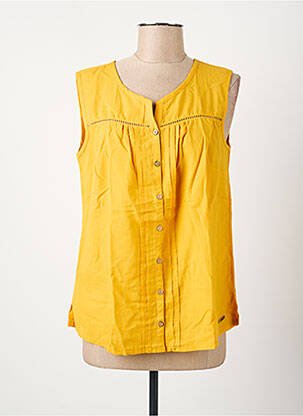 Chemisier coupe droite sans manche jaune GRIFFON femme