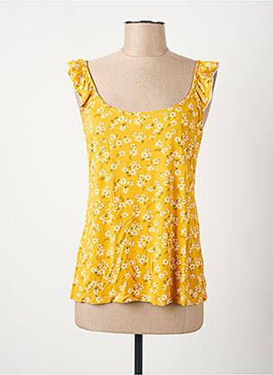 Top stretch sans manche jaune JANIRA femme