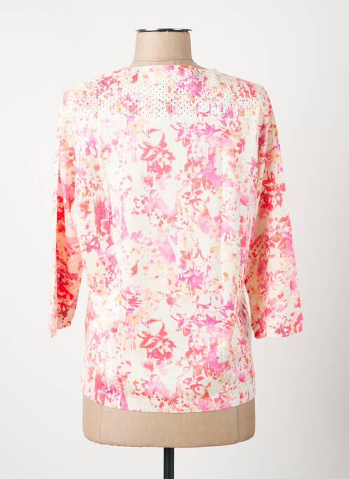 T-shirt stretch manches 3/4 rose I.ODENA femme