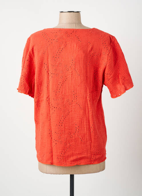 T-shirt coupe cintrée manches courtes orange GRIFFON femme