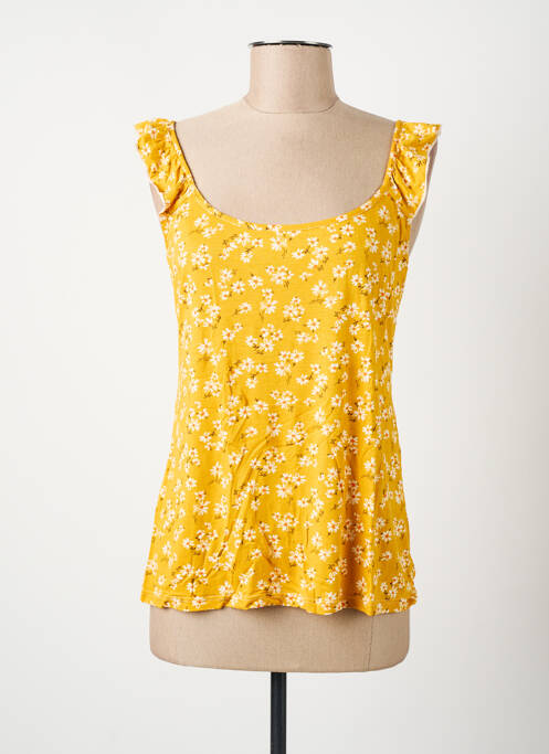 Top stretch sans manche jaune JANIRA femme
