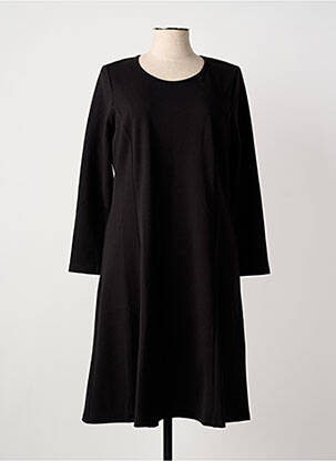 Robe mi-longue manches longues manches longues noir GUY DUBOUIS femme