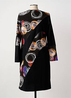 Robe mi-longue manches longues manches longues noir GUY DUBOUIS femme