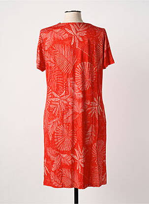 Robe mi-longue manches courtes manches courtes rouge EGATEX femme