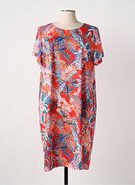 Robe mi-longue manches courtes manches courtes rouge EGATEX femme
