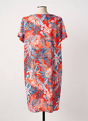 Robe mi-longue manches courtes manches courtes rouge EGATEX femme