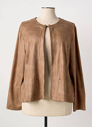 Veste casual col rond marron GRIFFON femme