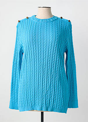 Pull stretch manches longues bleu I.ODENA femme