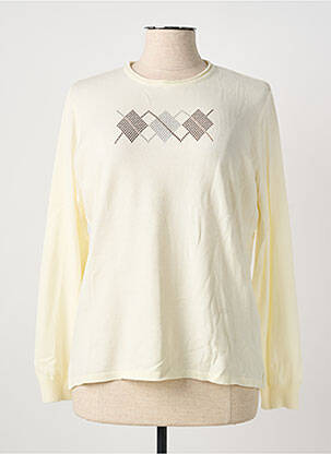 Pull coupe cintrée manches longues beige I.ODENA femme
