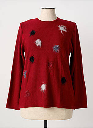 Pull coupe cintrée manches longues rouge I.ODENA femme