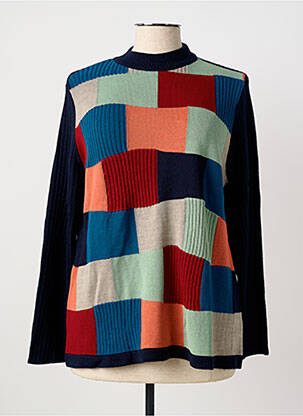 Pull coupe cintrée manches longues bleu I.ODENA femme