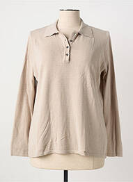 Pull coupe cintrée manches longues beige I.ODENA femme