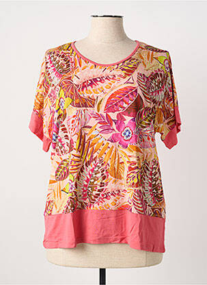 T-shirt stretch manches courtes rose I.ODENA femme