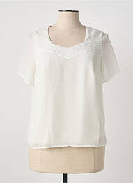 Blouse légère et transparente manches courtes beige GUY DUBOUIS femme