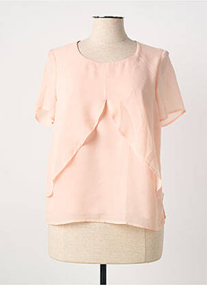 Blouse légère et transparente manches courtes rose GUY DUBOUIS femme