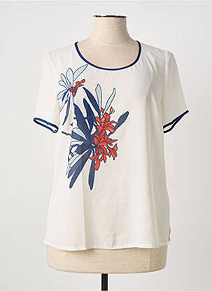 Blouse légère et transparente manches courtes beige GUY DUBOUIS femme