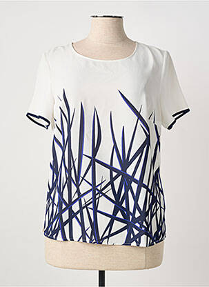 Blouse légère et transparente manches courtes bleu GUY DUBOUIS femme