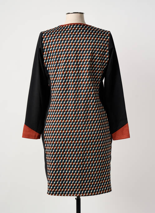 Robe courte manches longues manches longues noir GUY DUBOUIS femme
