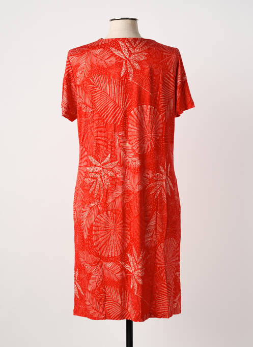 Robe mi-longue manches courtes manches courtes rouge EGATEX femme