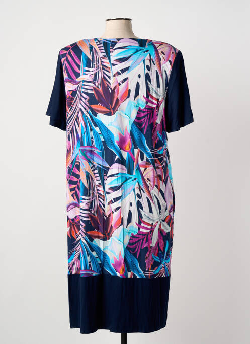 Robe mi-longue manches courtes manches courtes bleu EGATEX femme