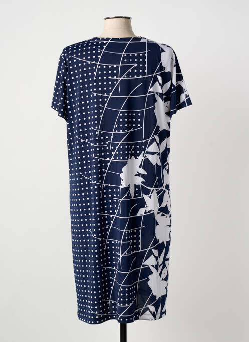 Robe mi-longue manches courtes manches courtes bleu EGATEX femme