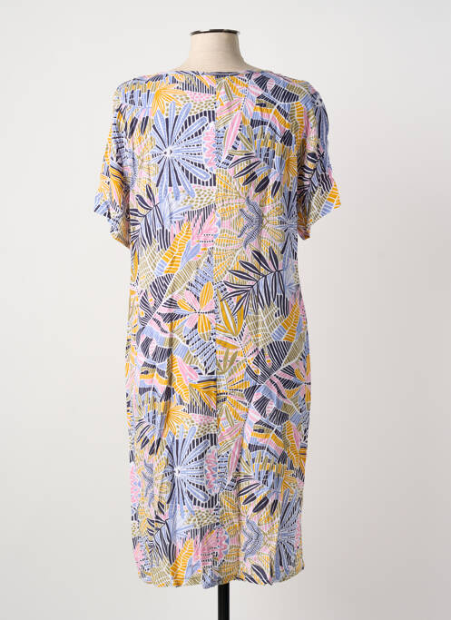 Robe mi-longue manches courtes manches courtes jaune MASSANA femme