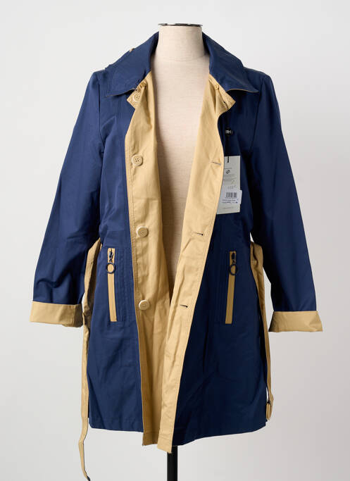 Trench finition intérieure doublure imprimée a capuche bleu REVER MILE femme