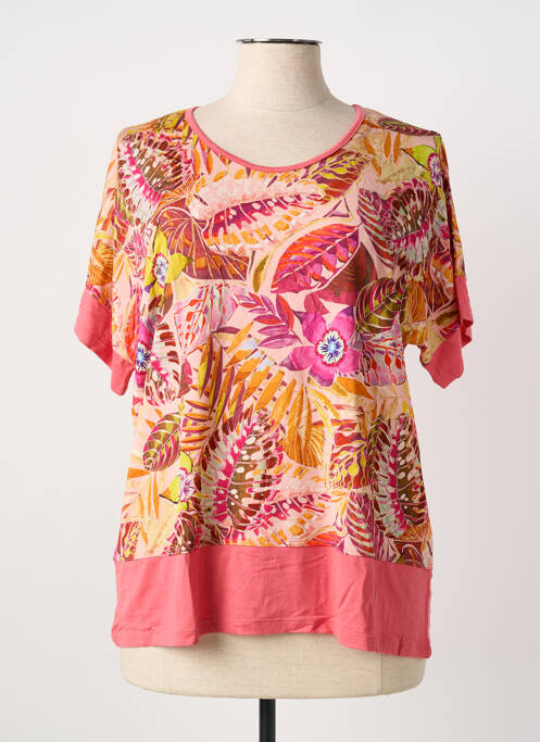 T-shirt stretch manches courtes rose I.ODENA femme