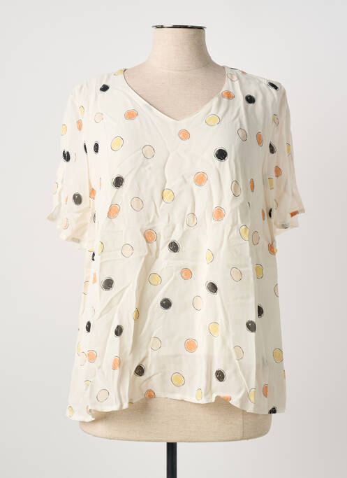 Blouse manches courtes manches courtes beige GRIFFON femme