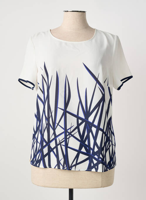 Blouse légère et transparente manches courtes bleu GUY DUBOUIS femme
