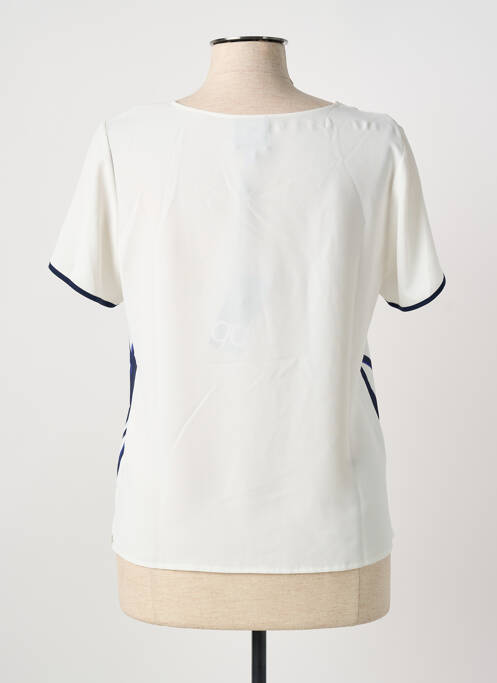 Blouse légère et transparente manches courtes bleu GUY DUBOUIS femme