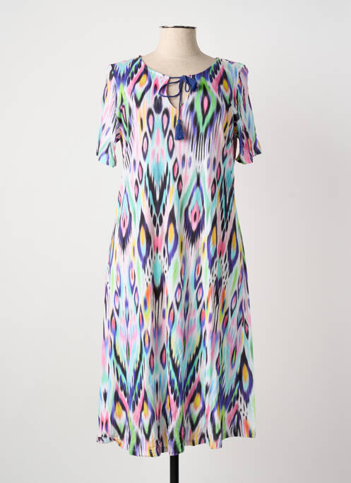 Robe mi-longue bleu MASSANA femme