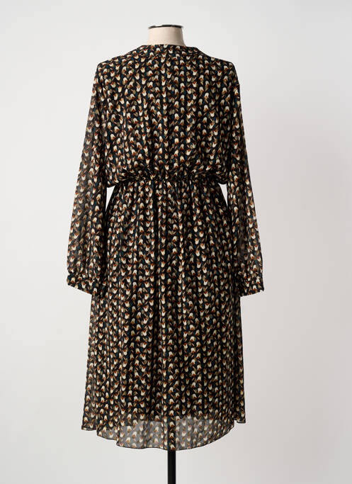 Robe mi-longue noir COULEURS DU TEMPS femme