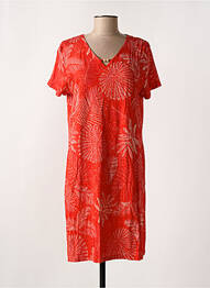 Robe mi-longue manches courtes manches courtes rouge EGATEX femme
