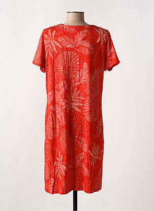 Robe mi-longue manches courtes manches courtes rouge EGATEX femme