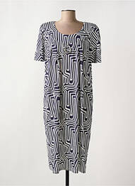 Robe mi-longue manches courtes manches courtes bleu EGATEX femme