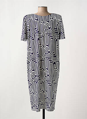 Robe mi-longue manches courtes manches courtes bleu EGATEX femme